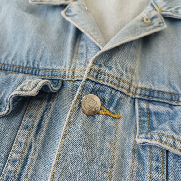 Cheap Monday Taylor Denim Vest Mens XS Blue Denim Button Up Rocker Grunge Punk - Picture 6 of 9